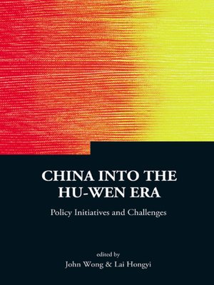 cover image of China Into the Hu-wen Era